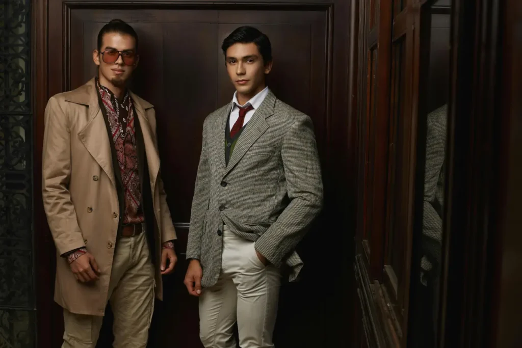 Stylish Men in Elegant Attire Indoor Portrait
